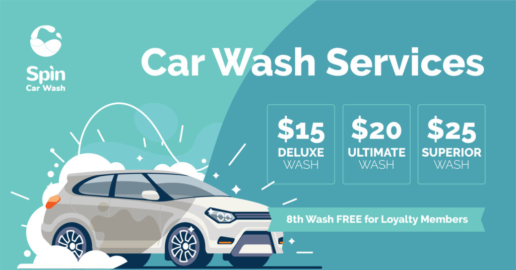 Spin Car Wash services graphic