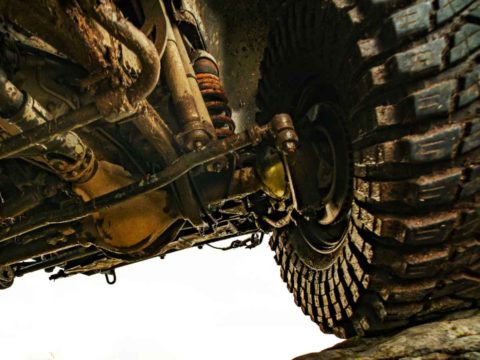 Underside of a dirty 4WD